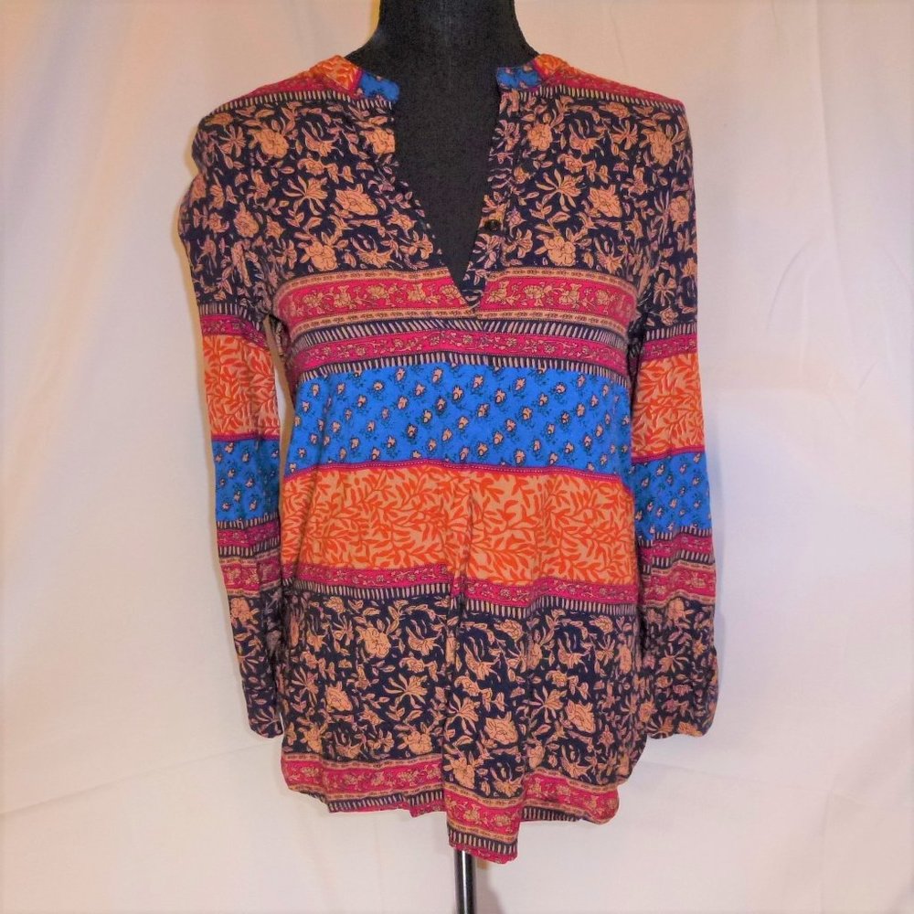Fun 2 Fun Stitch Fix Multi Color Boho Hi-Lo Top